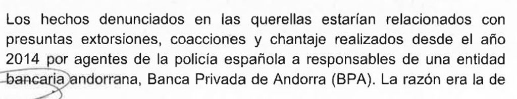 Extracto de la comisión rogatoria de Andorra