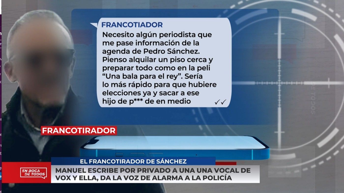 Exclusiva | El hombre condenado por proponer matar a Pedro Sánchez en un chat de Whatsapp: “Yo era como un santo que mataba al diablo” Momentazos En boca de todos 15/11/2022
