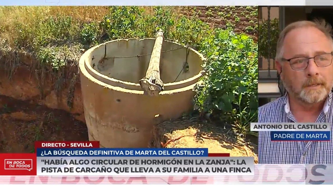 Antonio del Castillo: "Cuando empezamos a cavar había piezas de yeso, con lo que se supone que taparon el cadáver de mi hija Marta" Momentazos 2023 En boca de todos 13/03/2023