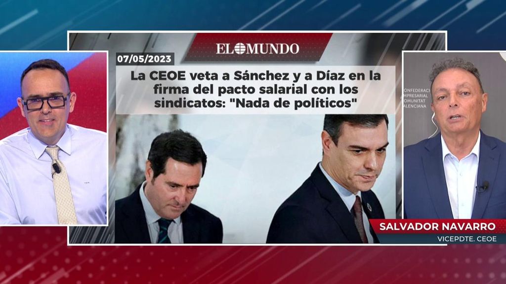 Salvador Navarro, Vicepresidente de la CEOE, sobre la subida salarial: "No hemos vetado a nadie" Todo es mentira 2023 Programa 1083