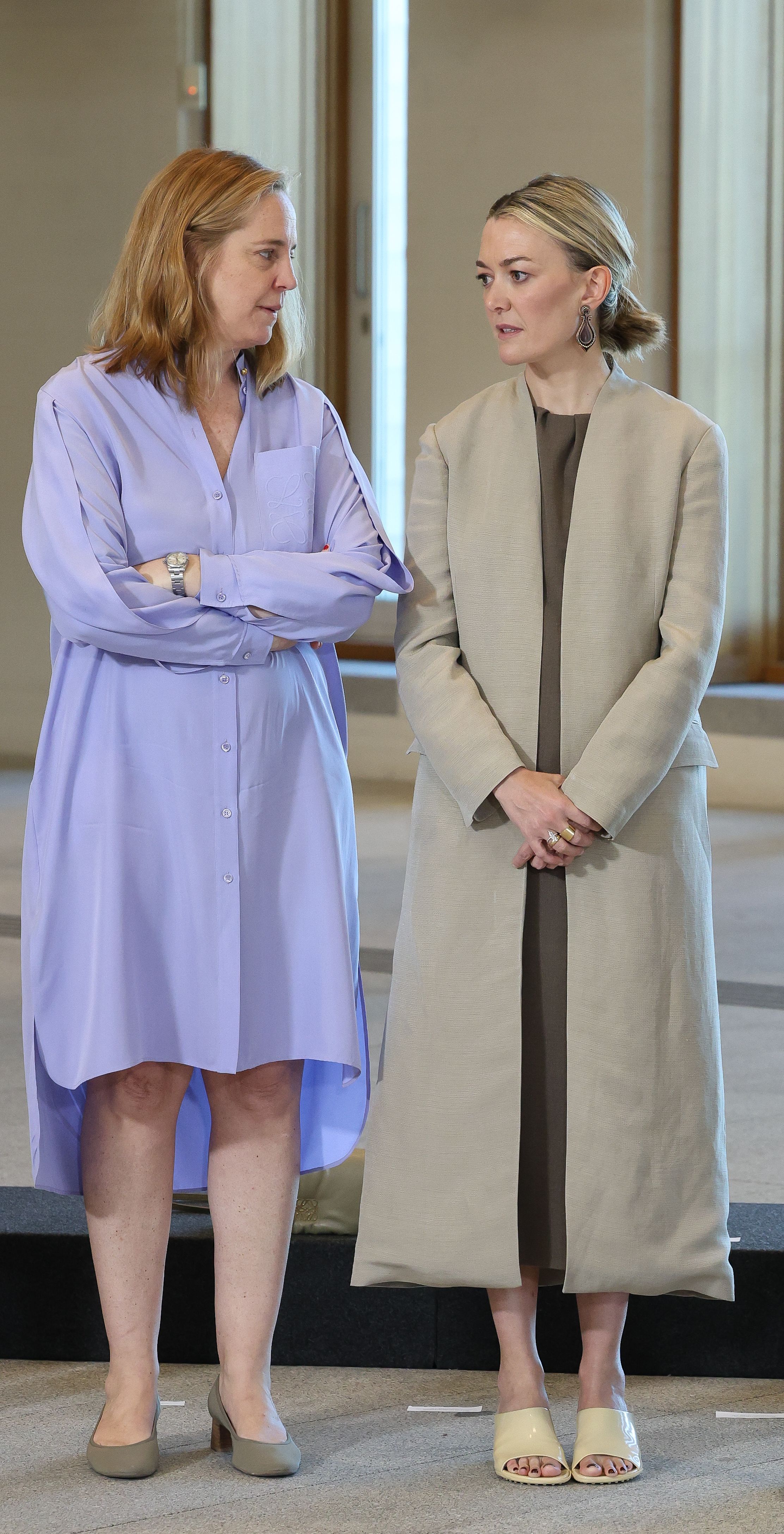 Marta Ortega, vestida de colores neutros