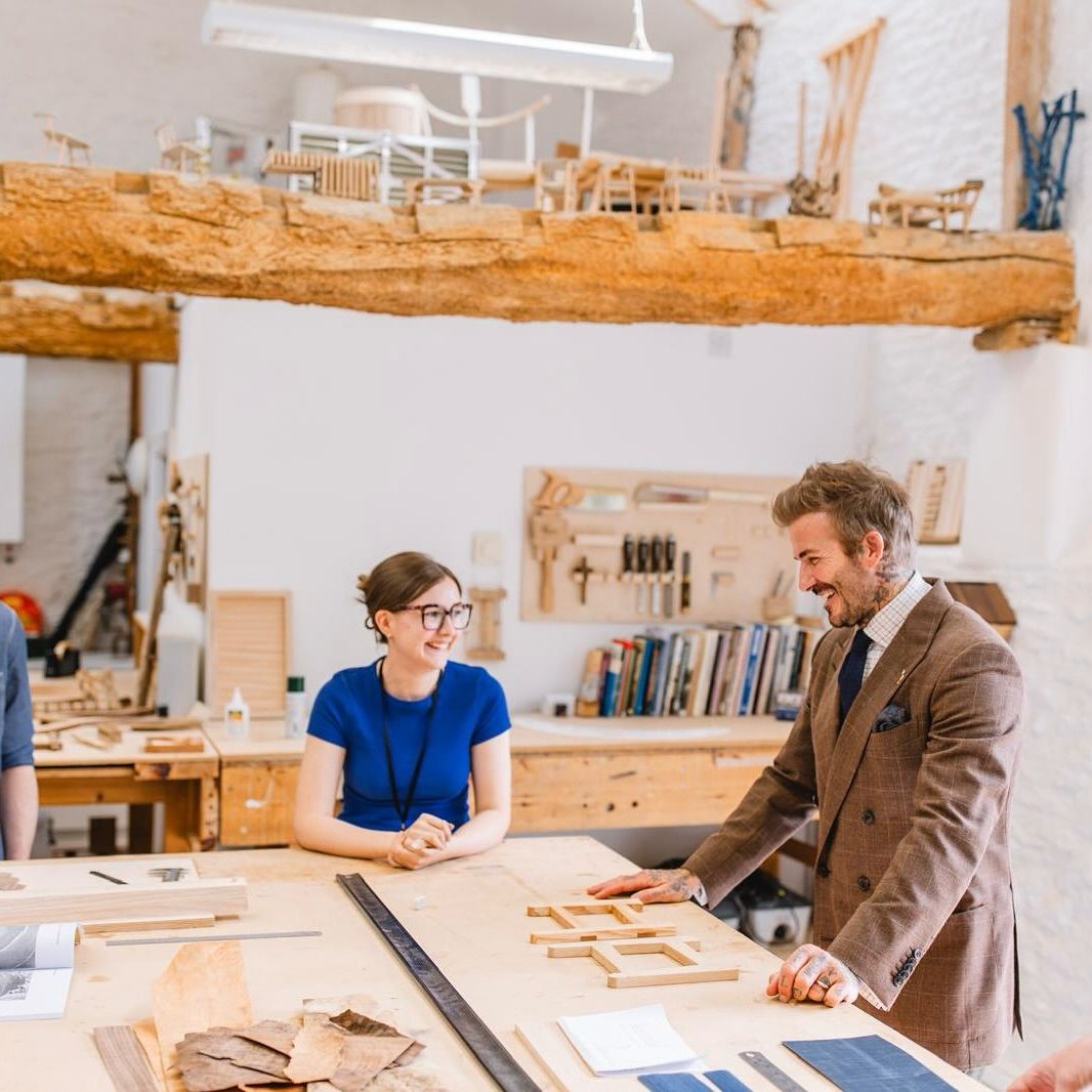 David Beckham visitó a los becados de la Fundación del Rey