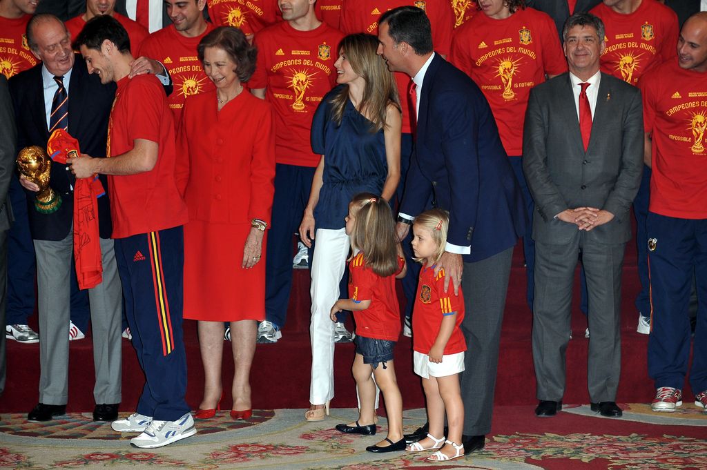 La familia real en la celebración del Mundial, en 2010