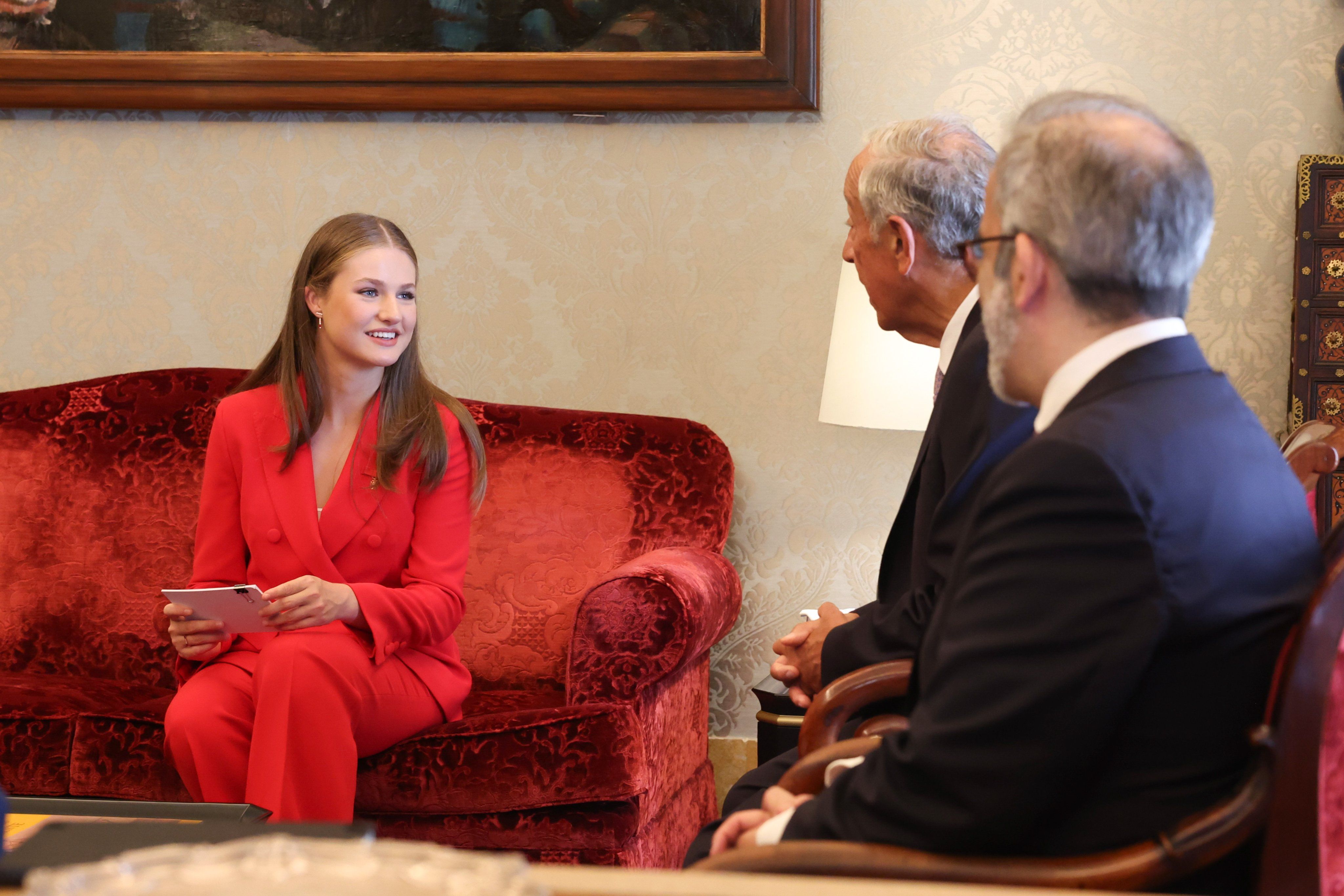 Leonor, junto al presidente de Portugal