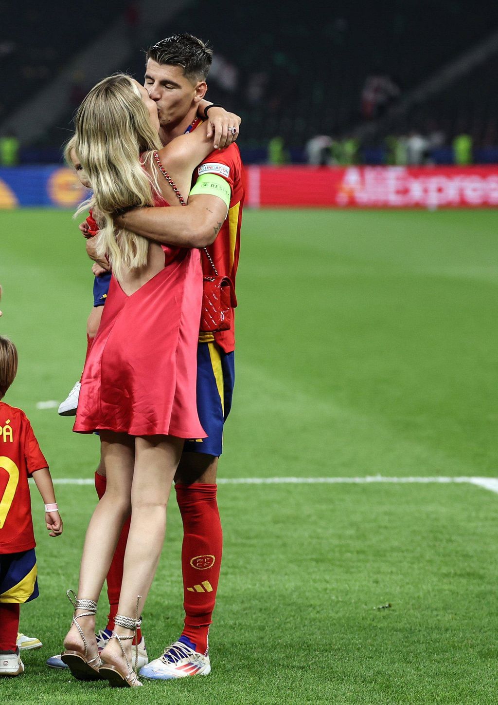 Alice Campello y Álvaro Morata, en la final de la Eurocopa