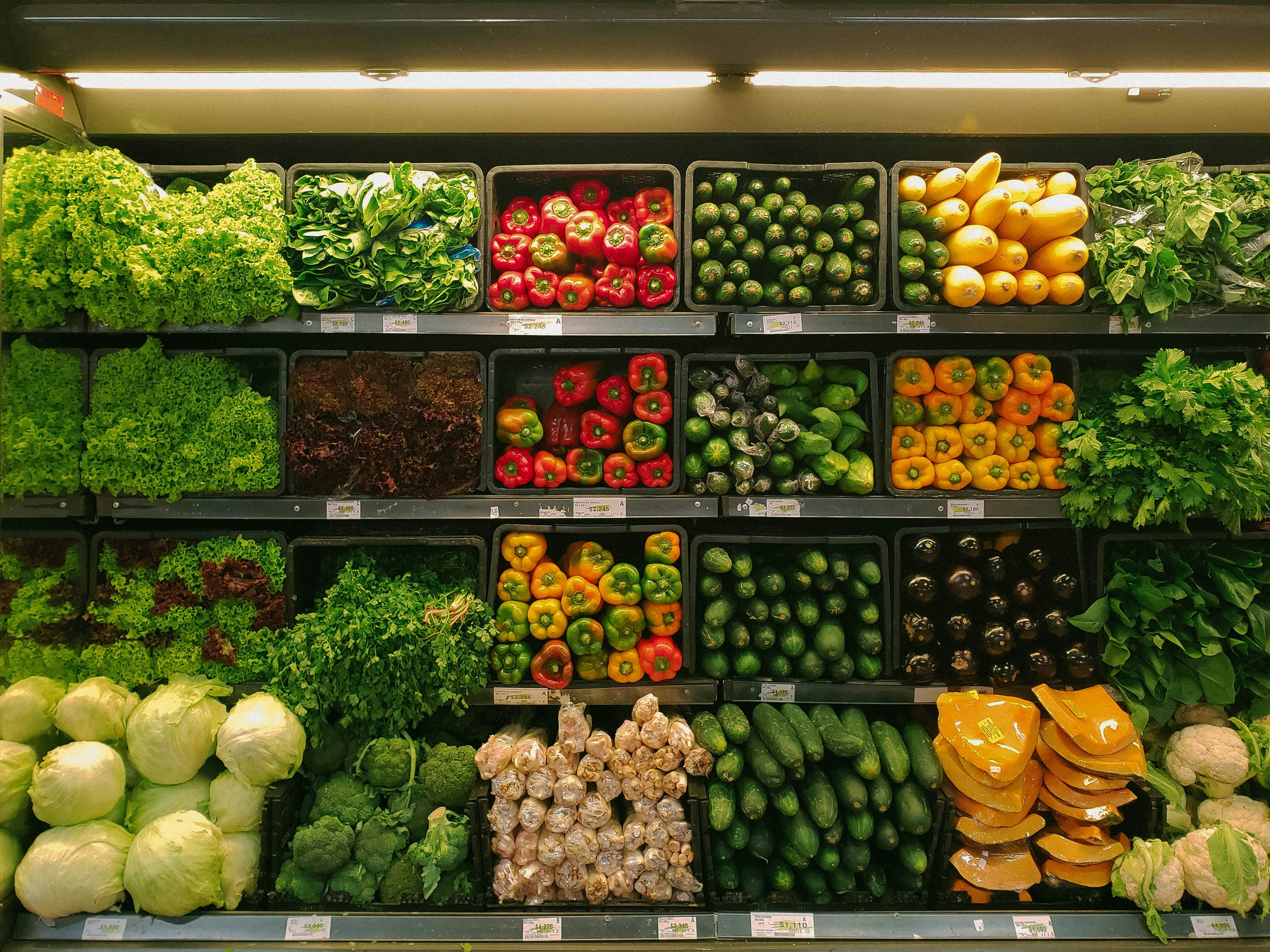 Verduras en el supermercado