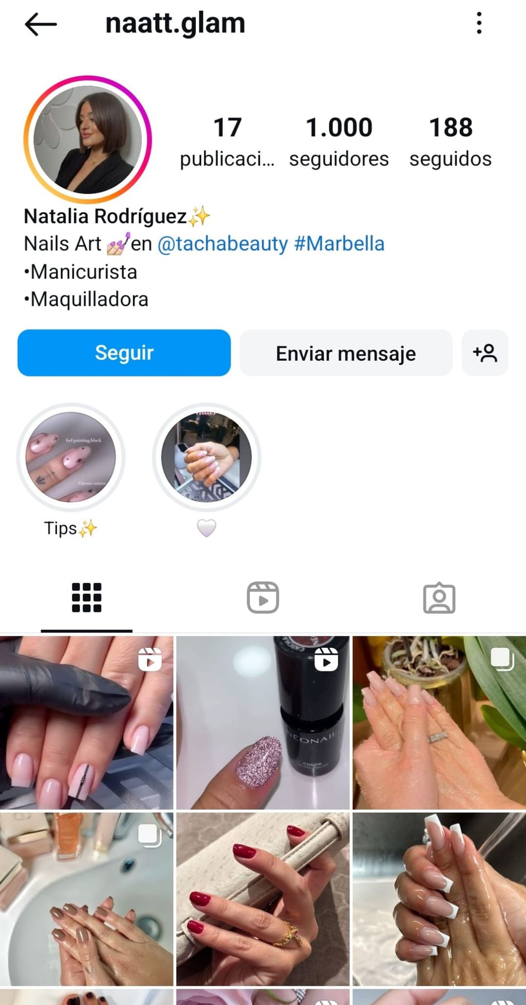 El perfil de la manicurista de Paula Echevarría