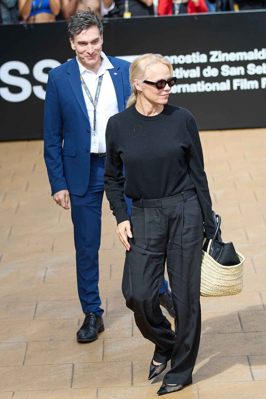 Pamela Anderson, llegando a San Sebastián