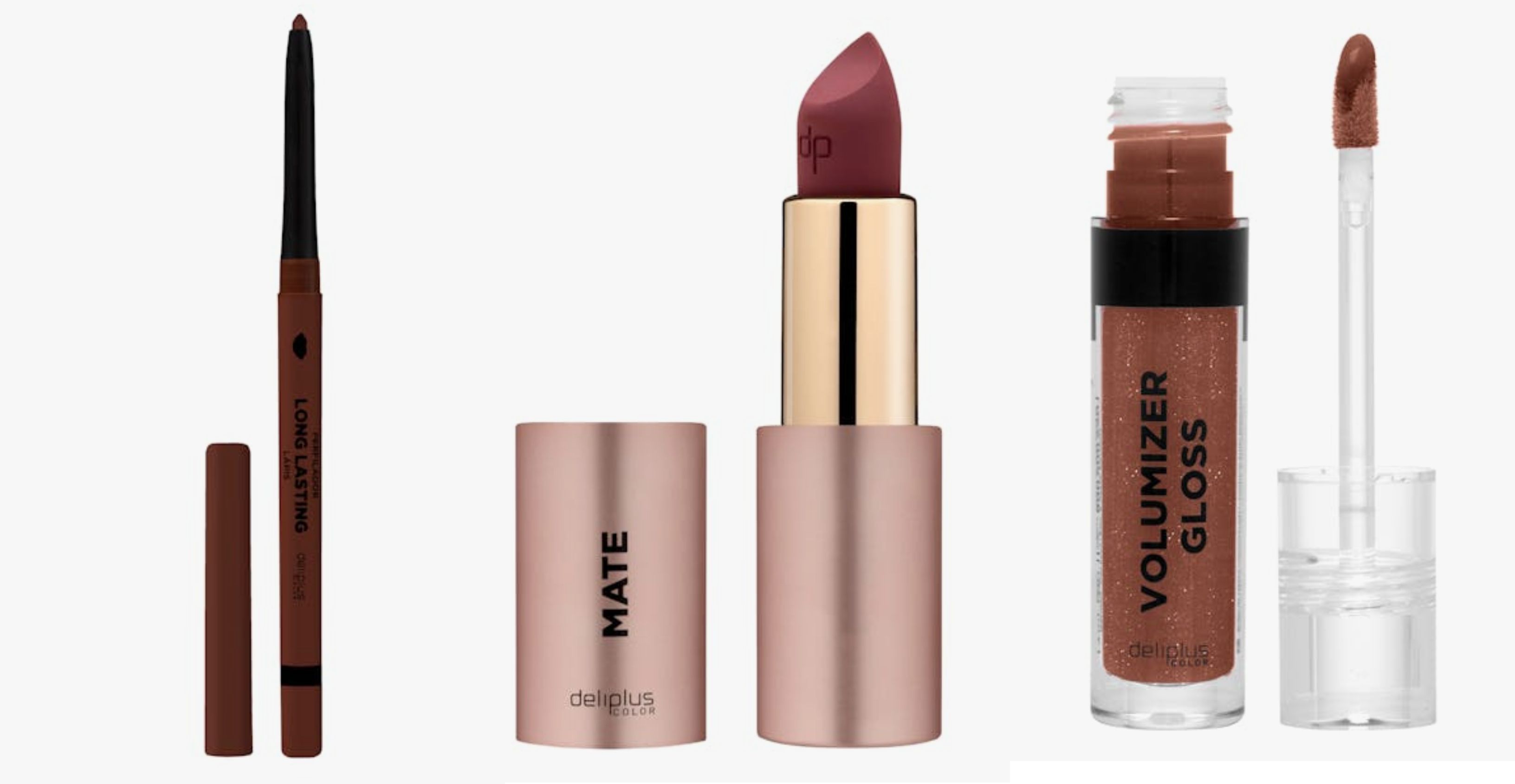 Productos de Mercadona: perfilador nº 10, barra de labios 112 y gloss nº 10