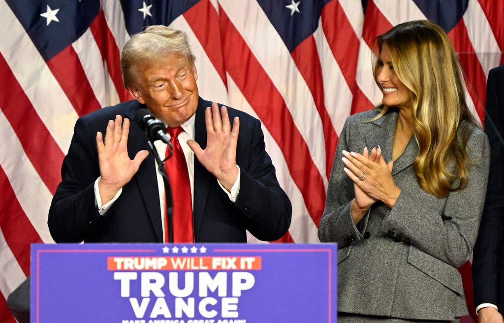 Donald y Melania Trump, durante el discurso del republicano