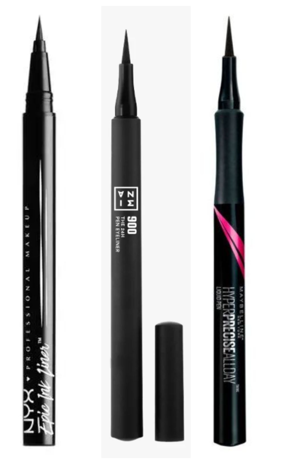 Diferentes 'eyeliners', en un montaje fotográfico