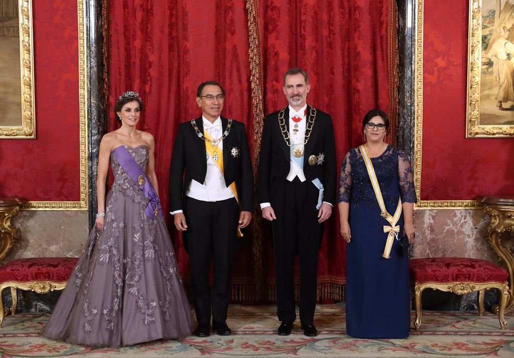 Letizia, con la diadema floral de Mellerio, en 2019