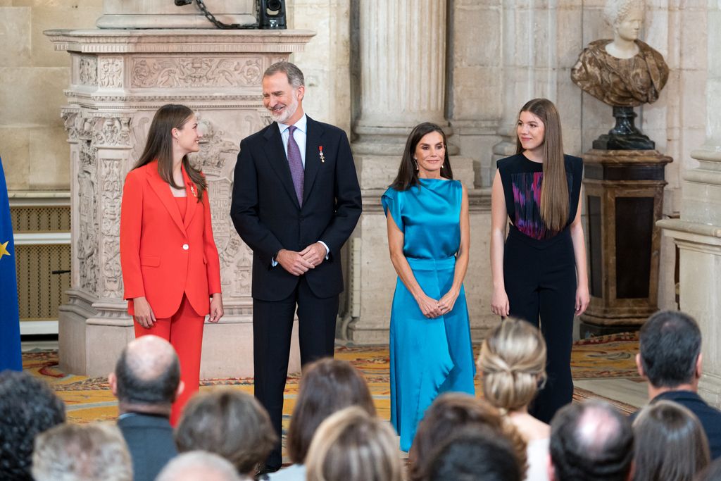 Los reyes y sus hijas, durante el aniversario de la proclamación de Felipe VI