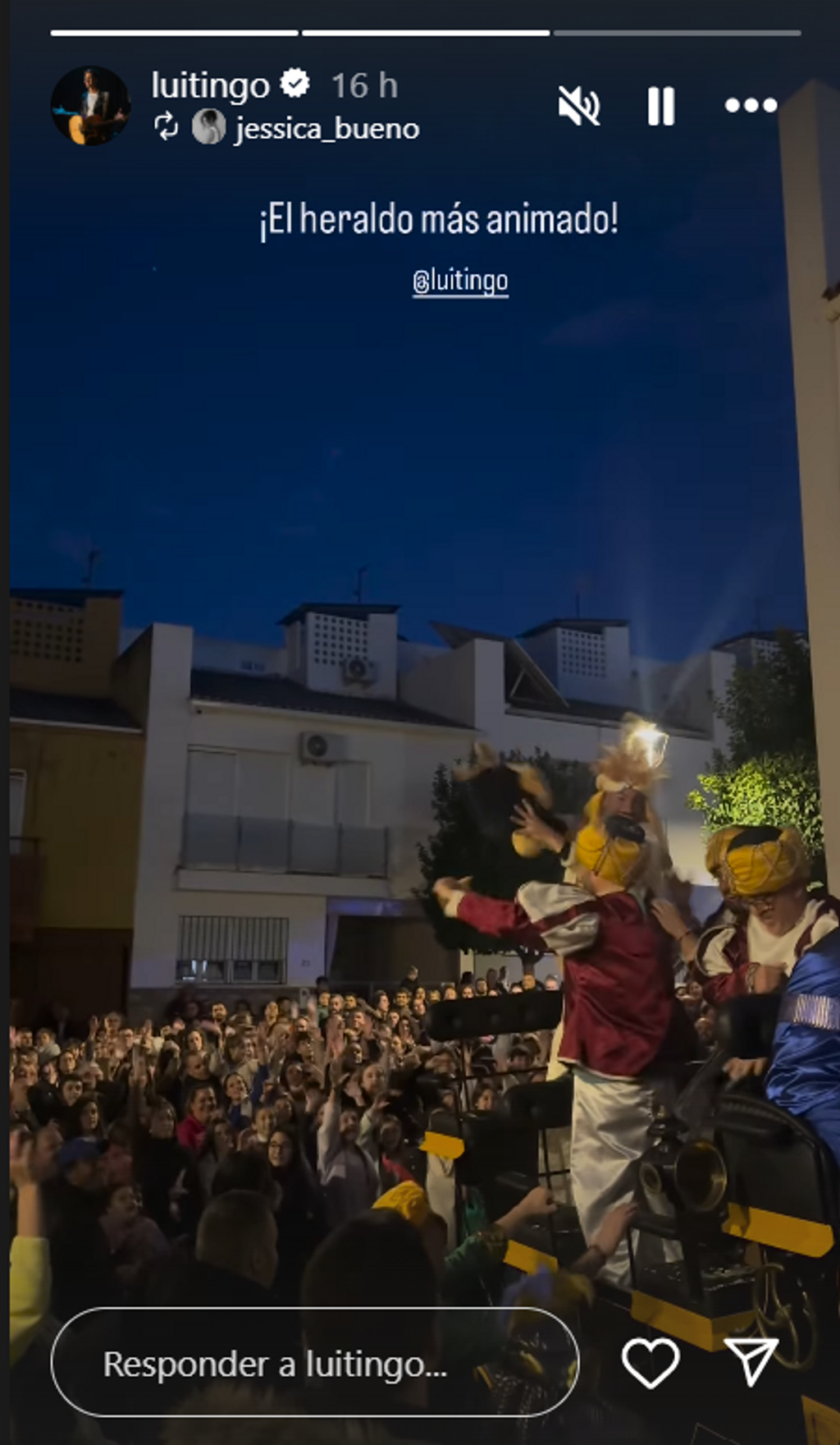 Luitingo durante la Cabalgata de Reyes