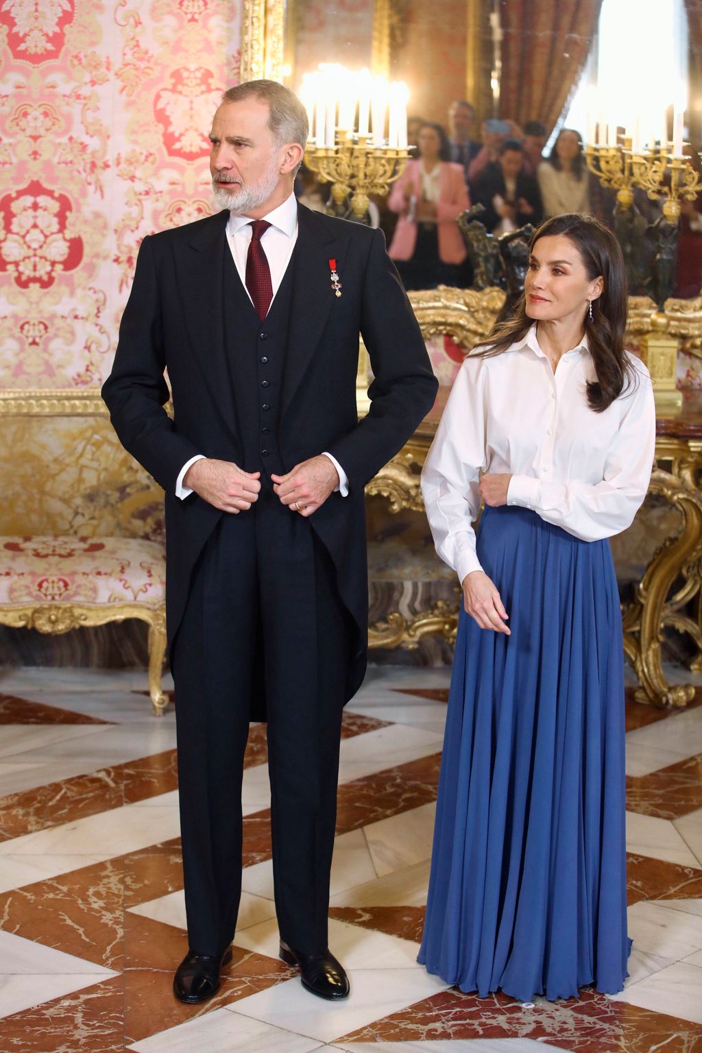 Los reyes, durante la recepción