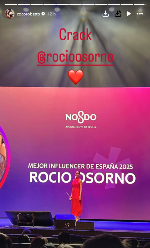Mensaje de apoyo de Coco a Rocío Osorno en sus stories