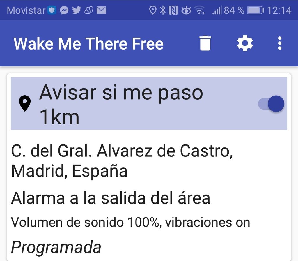 Alarma avisa si sobrepasamos el kilómetro permitido