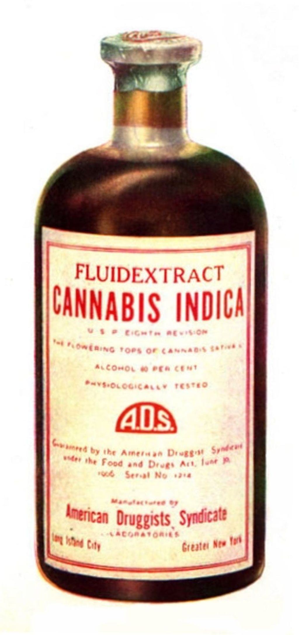 Frasco de extracto de cannabis