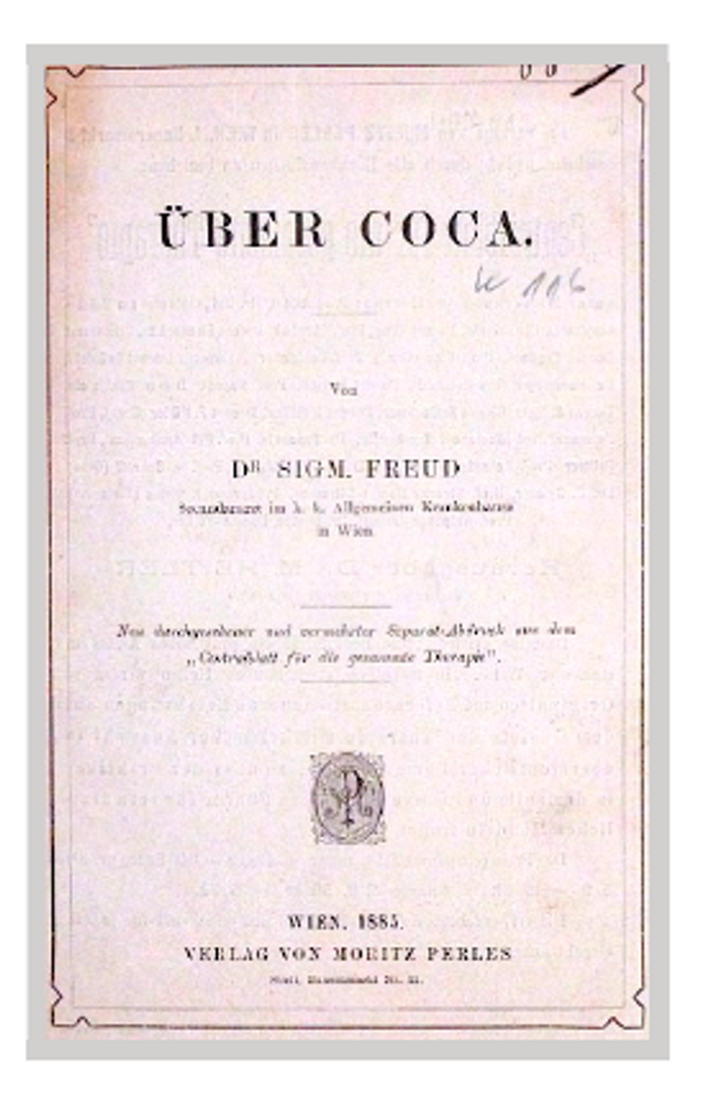 'Uber coca' de Sigmund Freud