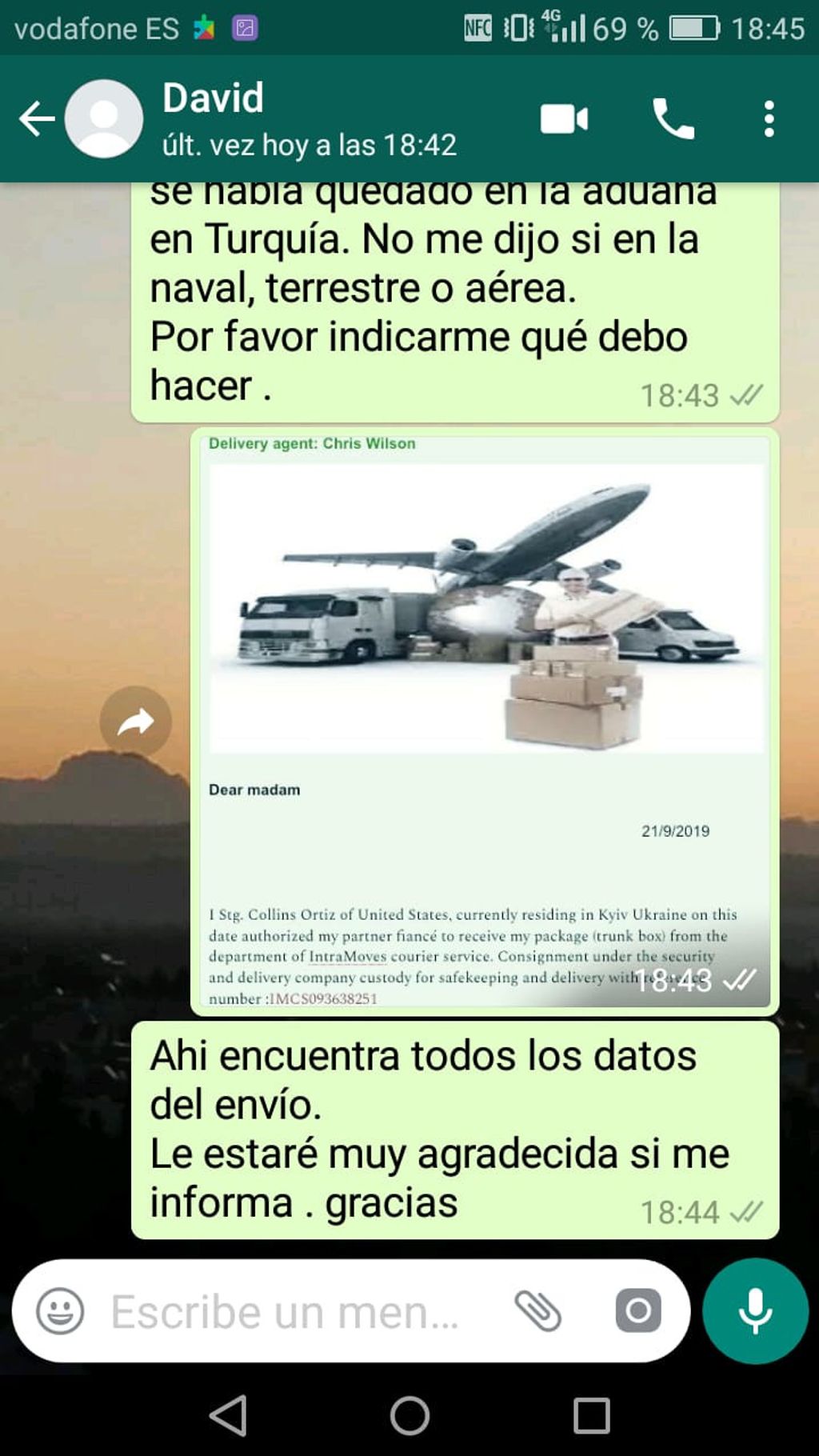 mensaje paquete monserrat