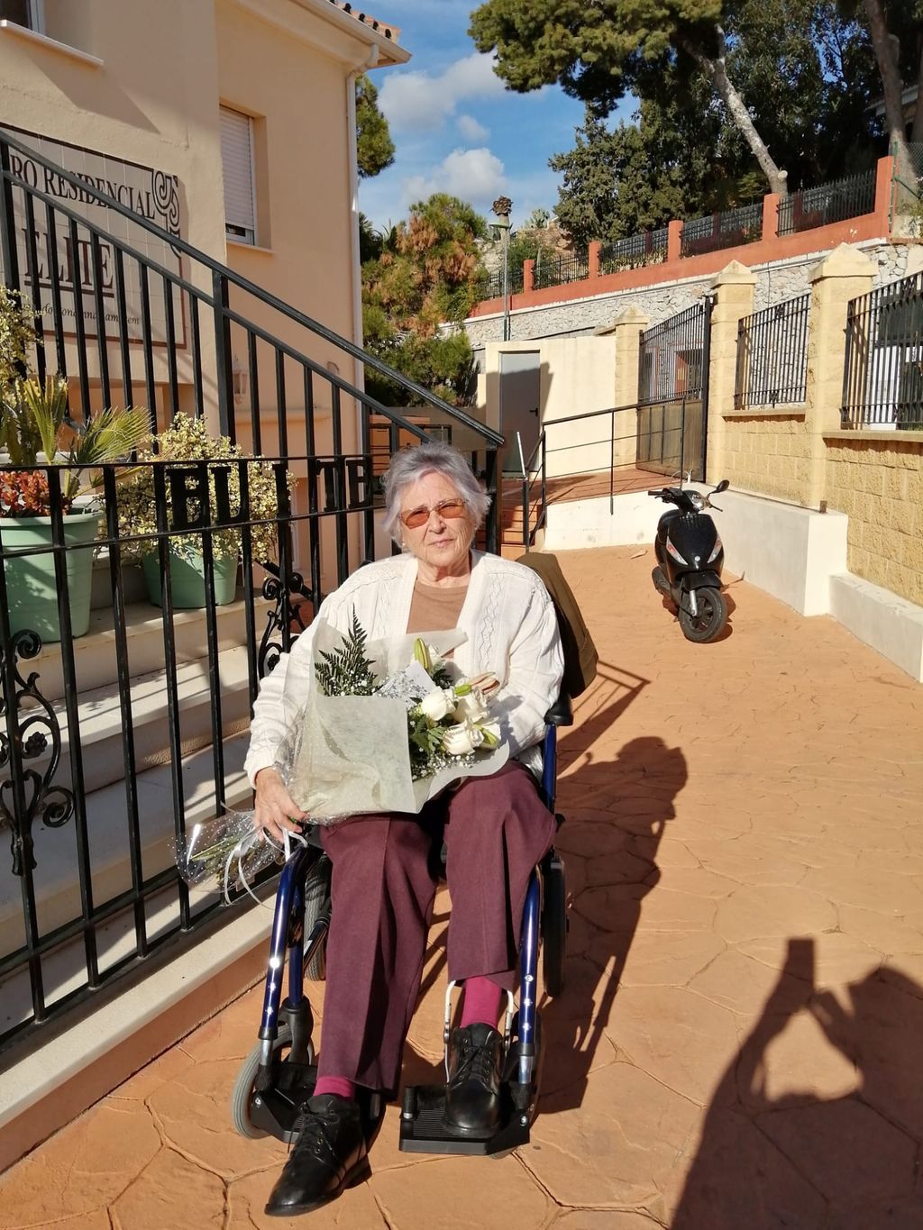 Teresa el día de sus 85 cumpleaños en la residencia Élite, en Málaga