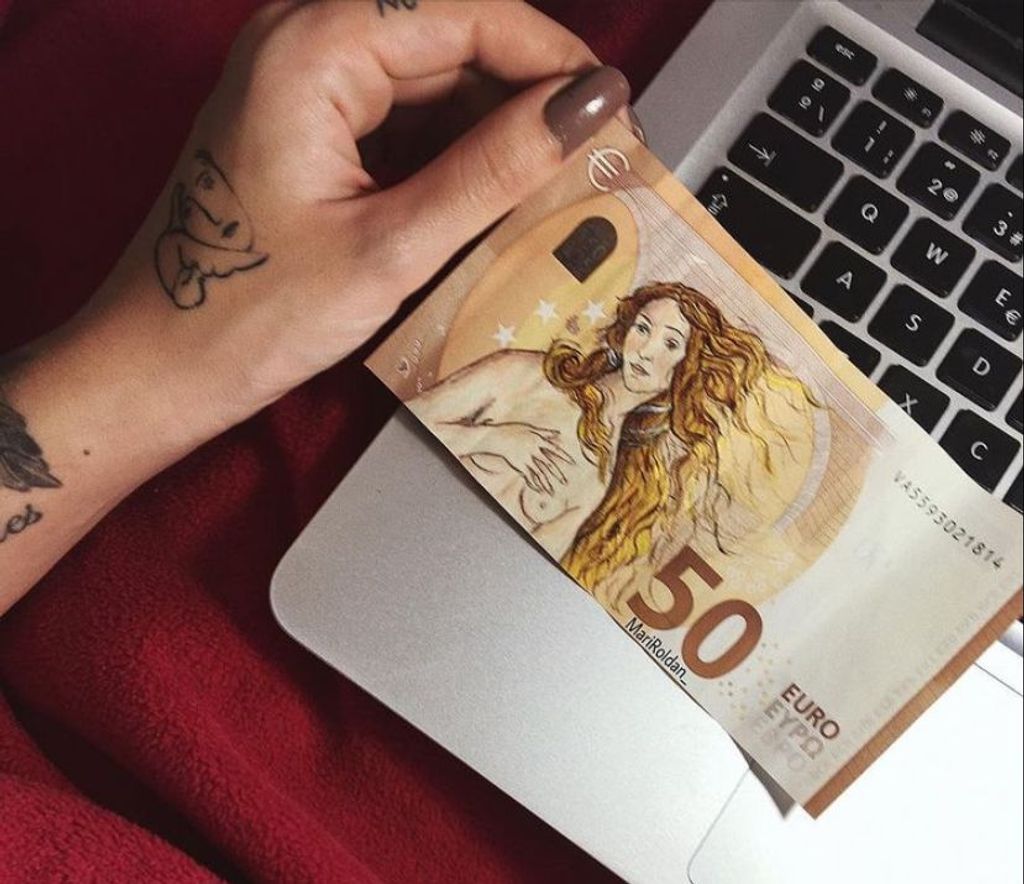 EL NACIMIENTO DE VENUS DE BOTTICELLI EN BILLETE DE 50 EUROS
