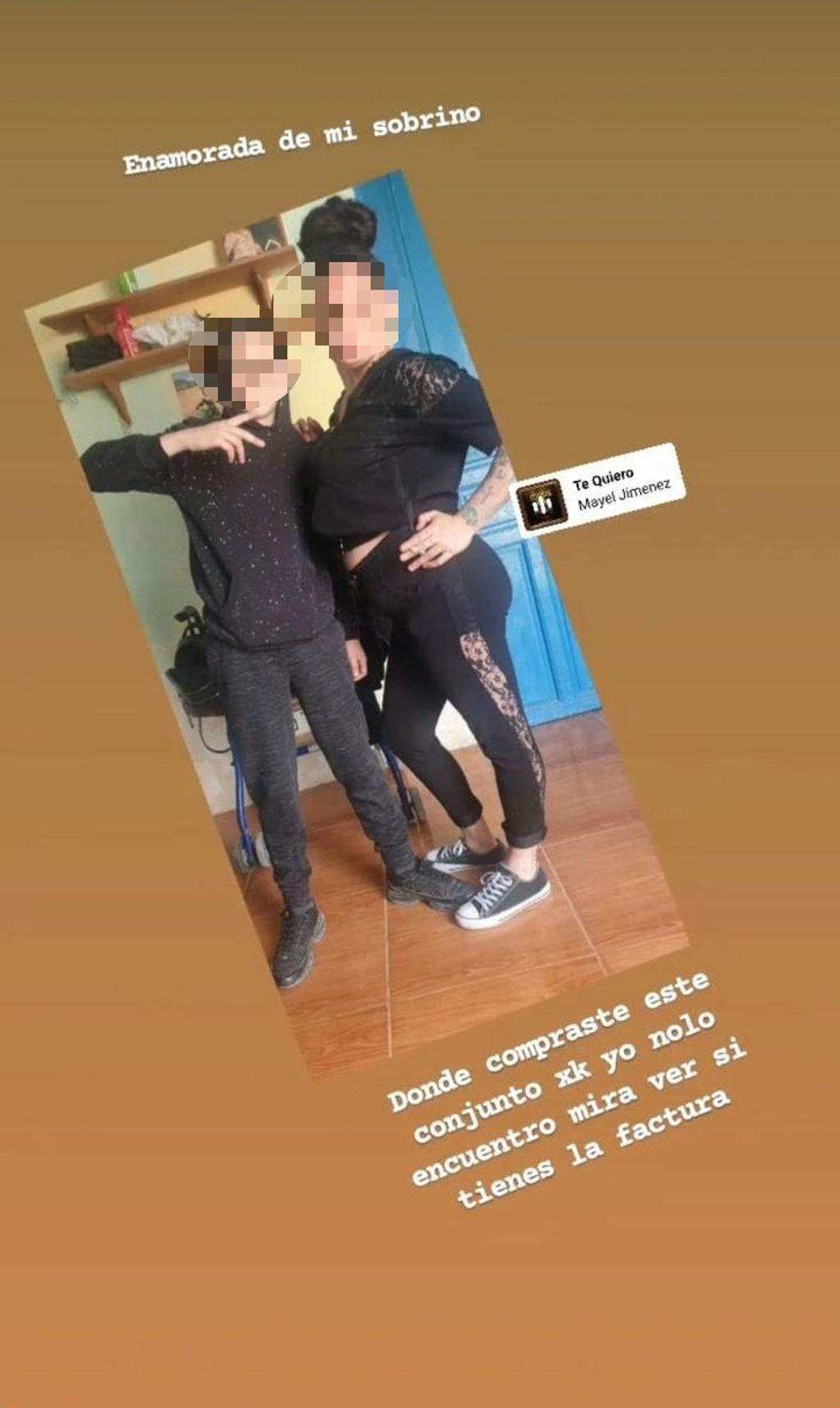Instagram de su tía con la ropa de Raul puesta