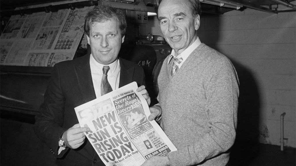Rupert Murdoch, en la imprenta de The Sun (Londres), en 1986