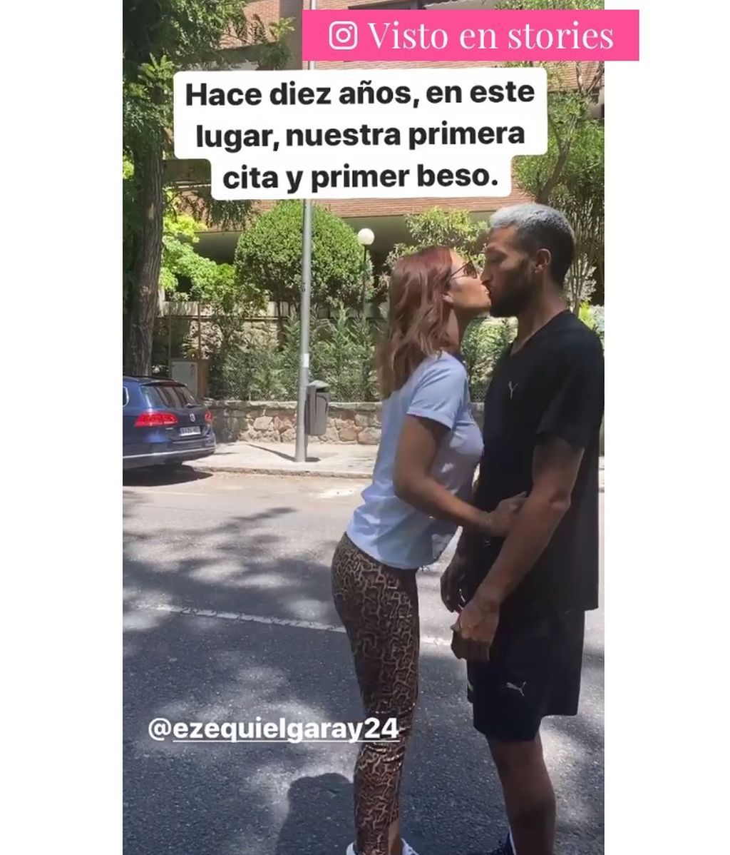 Tamara Gorro y Ezequiel Garay emulan su primer beso