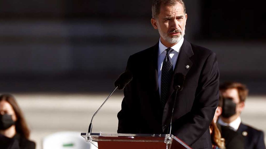 El rey Felipe VI, durante su discurso en el homenaje de Estado a las víctimas del coronavirus El rey Felipe VI, durante su discurso en el homenaje de Estado a las víctimas del coronavirus
