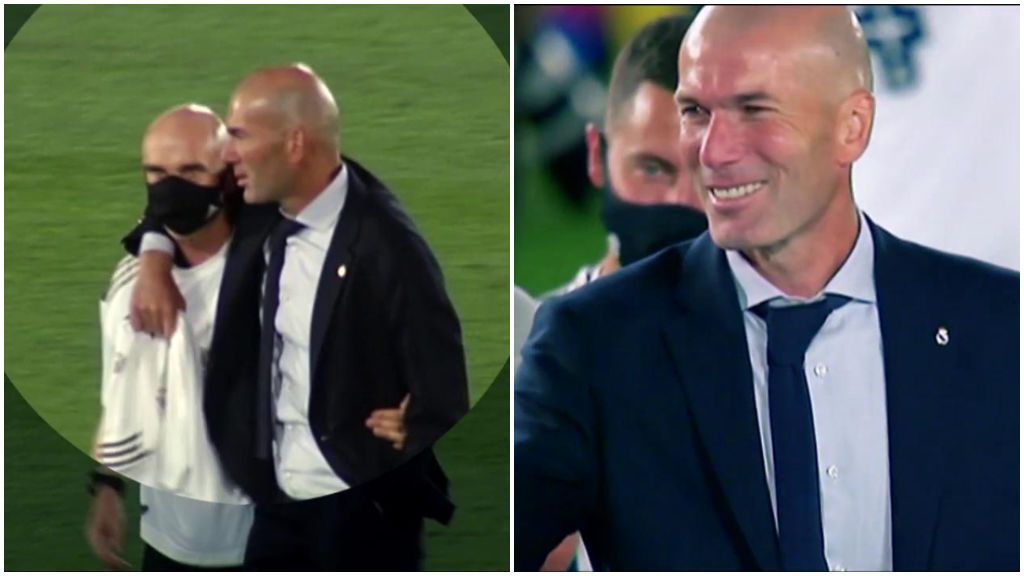 Zidane, jutno a Bettoni en la celebración.