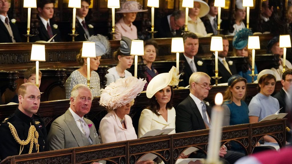 La familia real, en la boda de Meghan y Harry