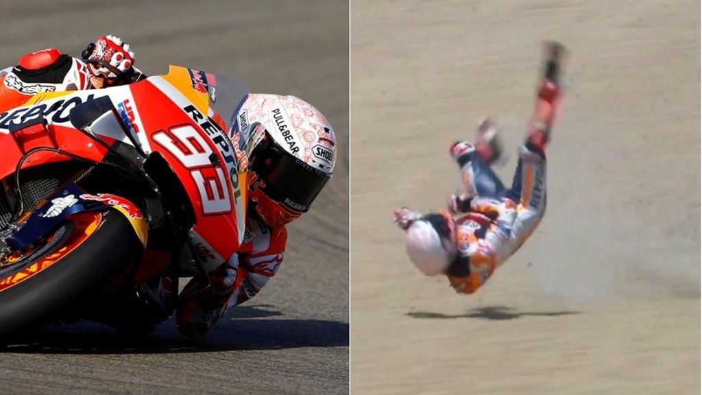 Marc Márquez no empieza con buen pie el campeonato: se cae en la carrera y tendrá que ser intervenido del húmero derecho