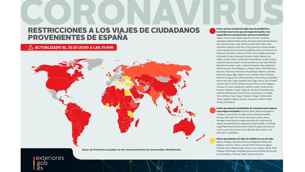mapa países restricciones