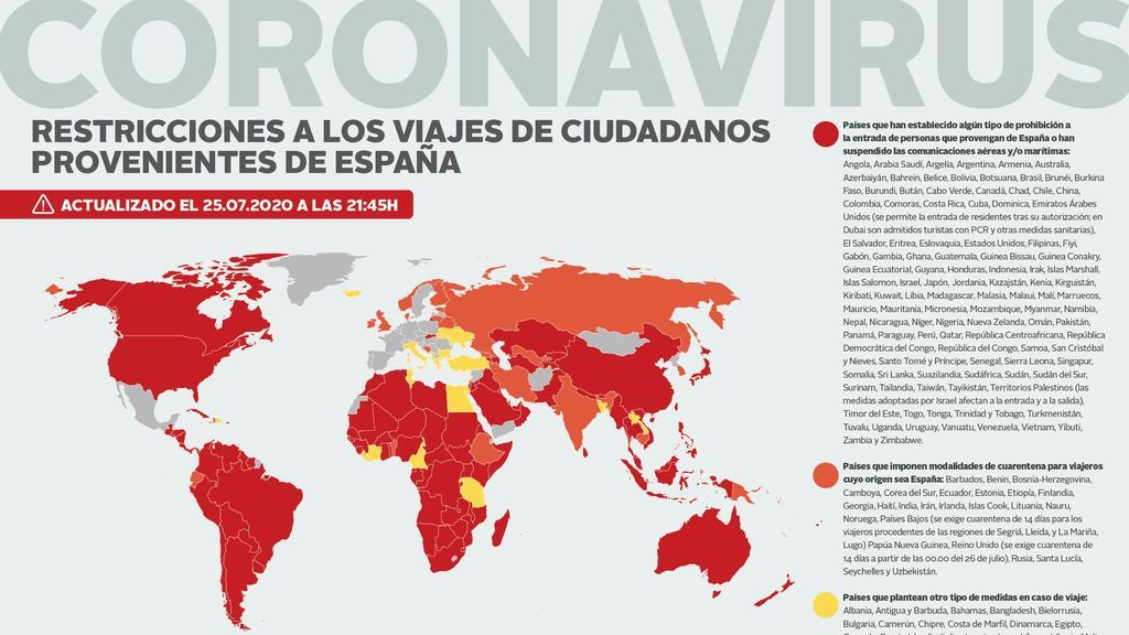 Exteriores actualiza su mapa de restricciones de viaje por la pandemia, incluyendo a Reino Unido