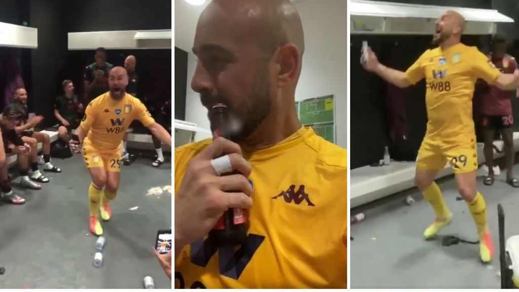 El show de Pepe Reina tras lograr la permanencia: abre cerveza con la boca y baila al ritmo de 'La Bamba' El show de Pepe Reina tras lograr la permanencia: abre cerveza con la boca y baila al ritmo de 'La Bamba'
