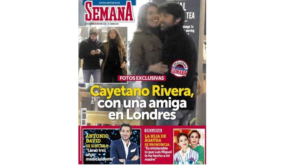 Karelys y Cayetano Rivera, en la portada de Semana, durante un encuentro en Londres