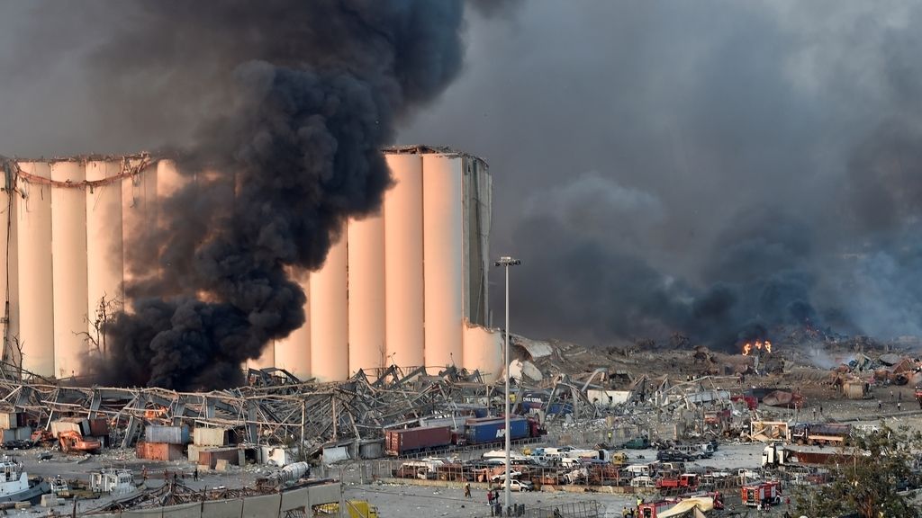 Las imágenes de la potente explosión en Beirut