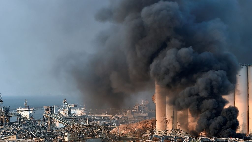 Las imágenes de la potente explosión en Beirut