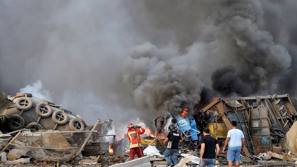 Las imágenes de la potente explosión en Beirut