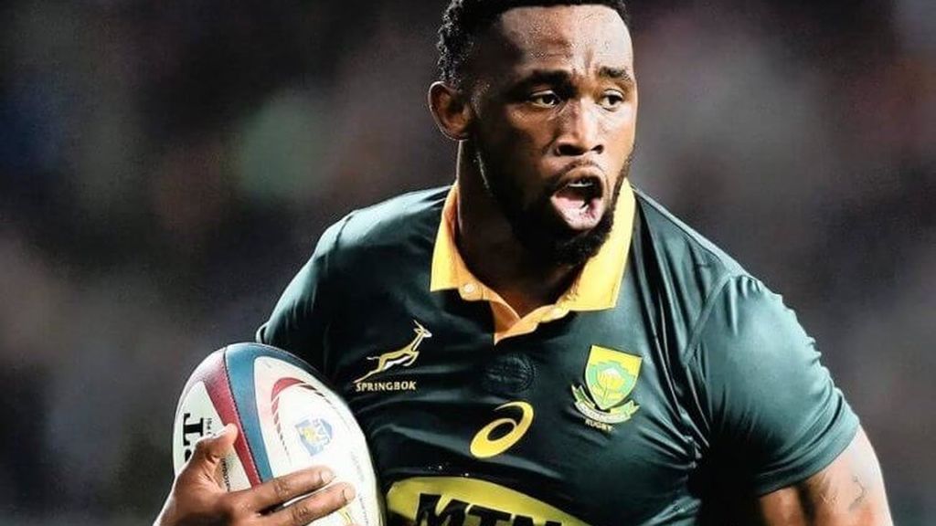 jugador de la selección de Sudáfrica durante un partido de rugby