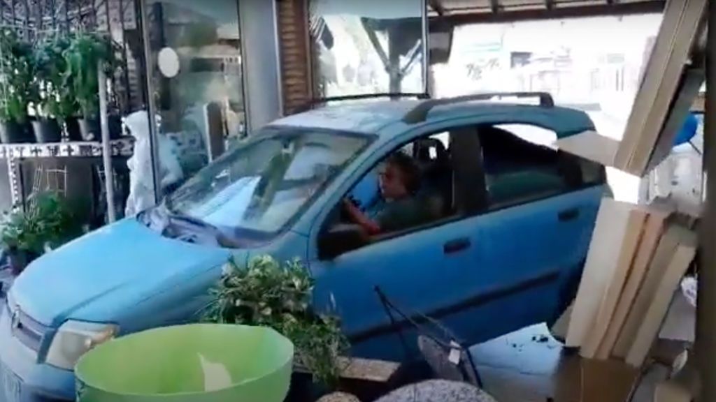 Una mujer protesta por el "maltrato" a las plantas estrellando su coche contra un vivero en Málaga Una mujer protesta por el "maltrato" a las plantas estrellando su coche contra un vivero en Málaga