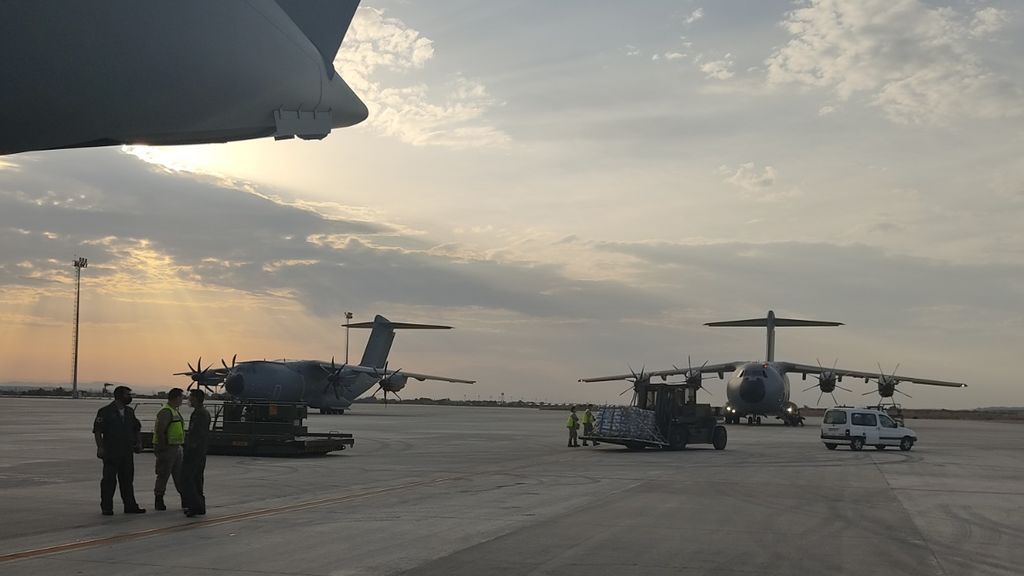 Despega de Zaragoza un avión del Ejército del Aire cargado de ayuda de emergencia para Líbano Despega de Zaragoza un avión del Ejército del Aire cargado de ayuda de emergencia para Líbano