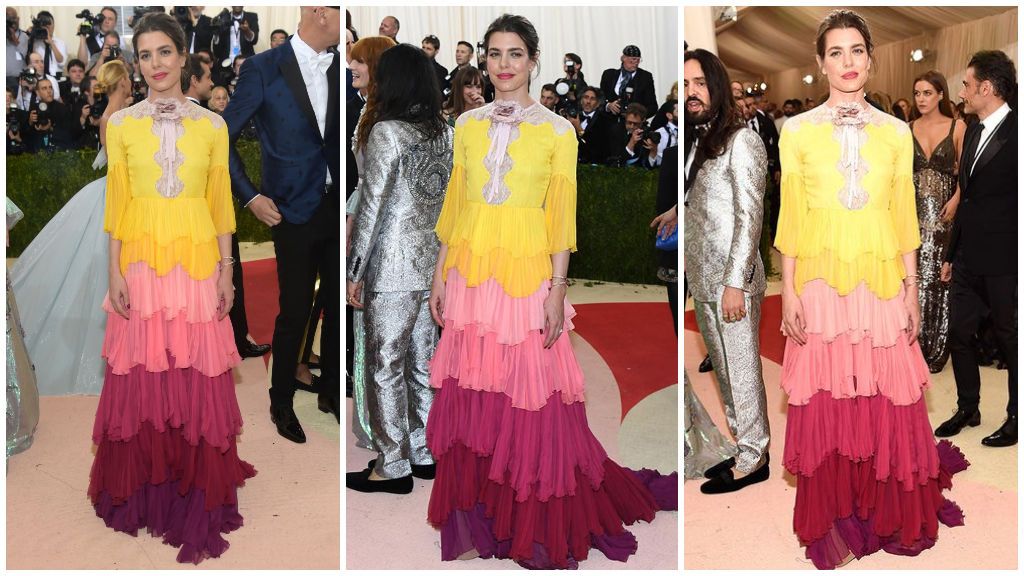 Para la Gala MET 2016 eligió un vestido 'arcoiris' de Gucci.