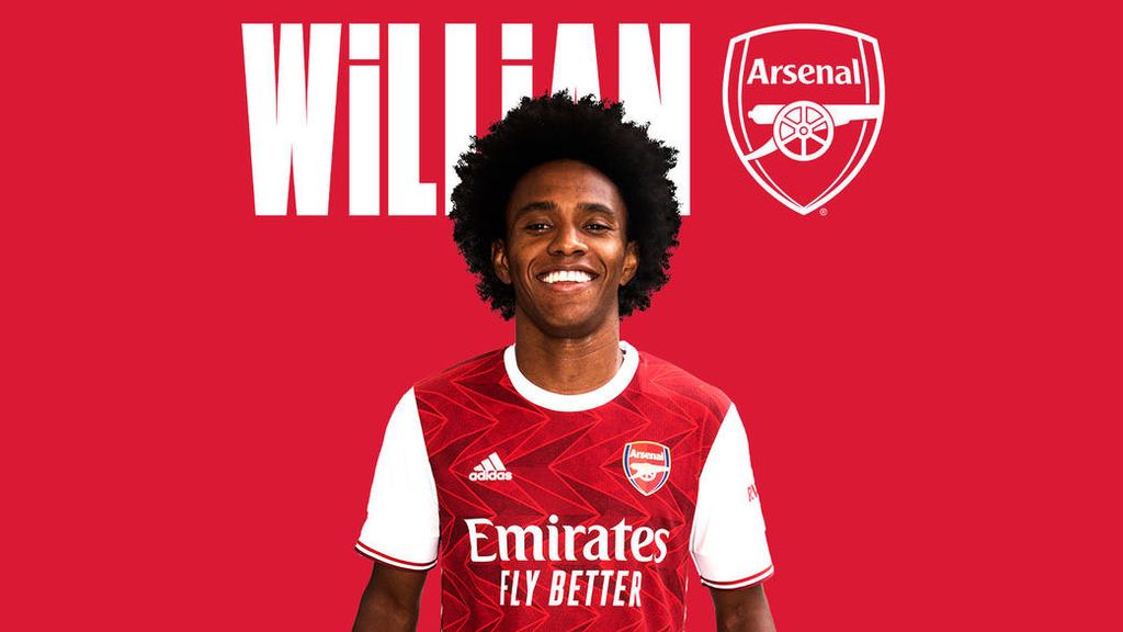 Willian, en su imagen de presentación con el Arsenal