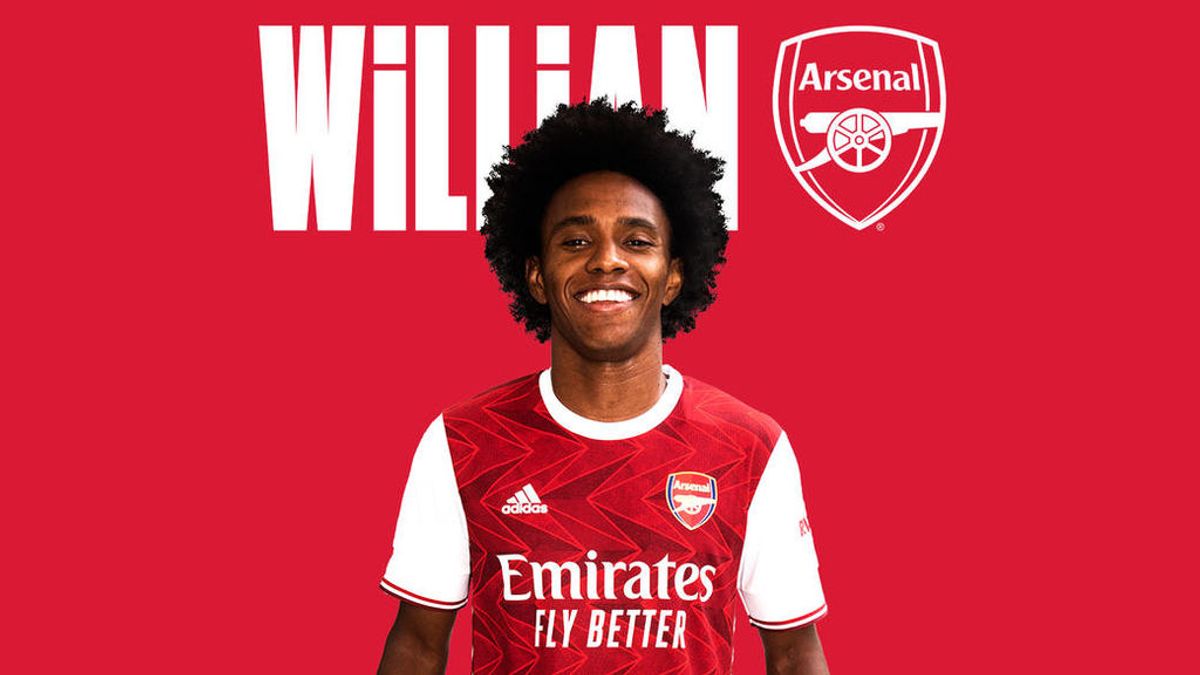 Willian, en su imagen de presentación con el Arsenal