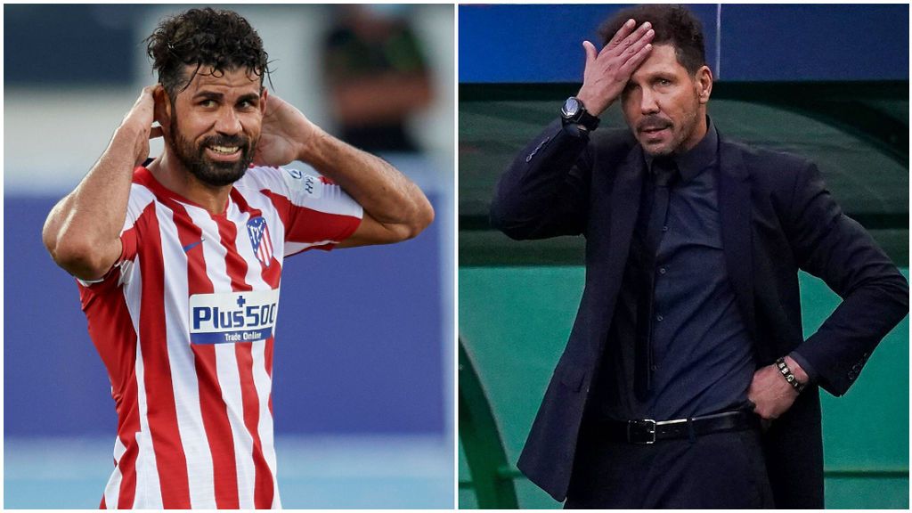 Diego Costa y Simeone, con el Atlético de Madrid.