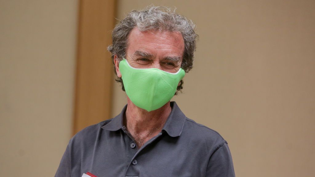 Fernando Simón con una mascarilla verde el pasado 13 de julio