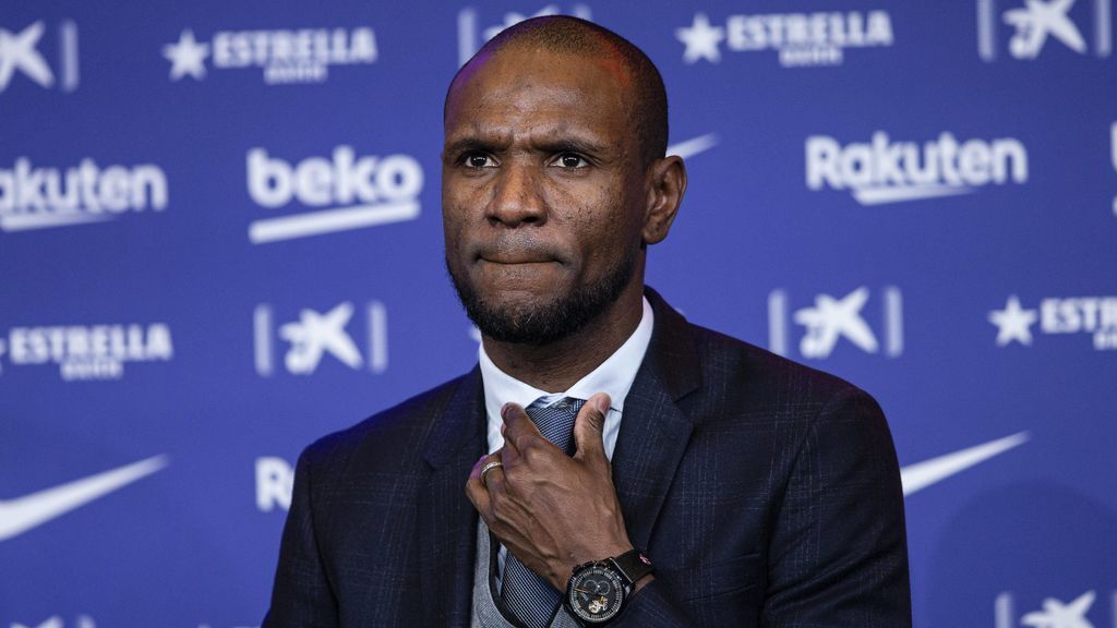 Eric Abidal, en la presentación de Setién.