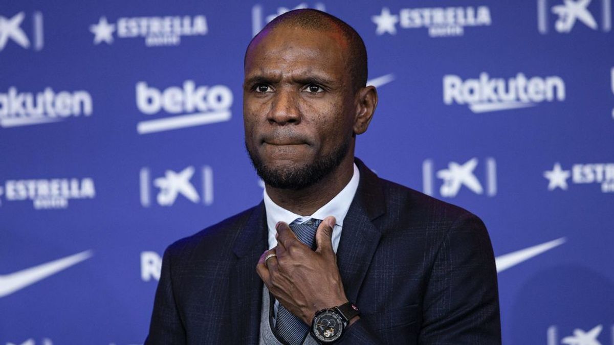 Eric Abidal, en la presentación de Setién. Eric Abidal, en la presentación de Setién.